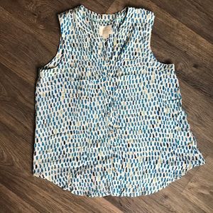 Anthropologie Watercolor Polka Dot Top Sz 8P